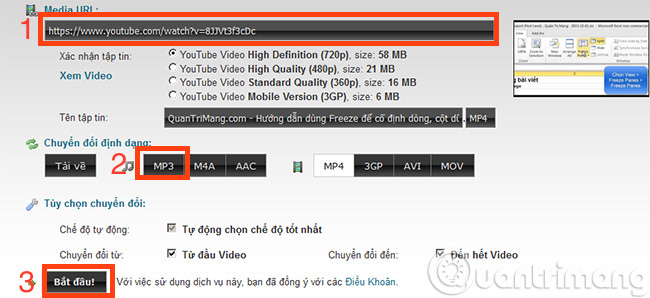 Lấy về máy tính một hoặc một bộ video từ youtube dưới dạng file nghe (mp3) để con luyện tiếng Anh