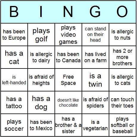 Mẫu bảng trò chơi Bingo có thể áp dụng với các nhân vật trong truyện. (Ảnh: Pinterest)