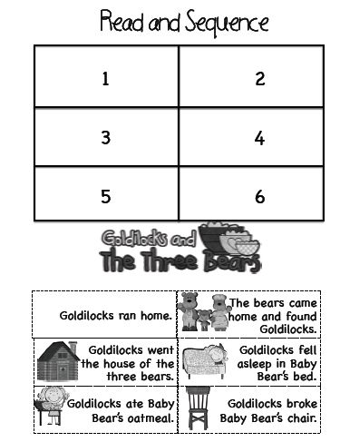 Bài tập xâu chuỗi với truyện Goldilocks and the three bears 