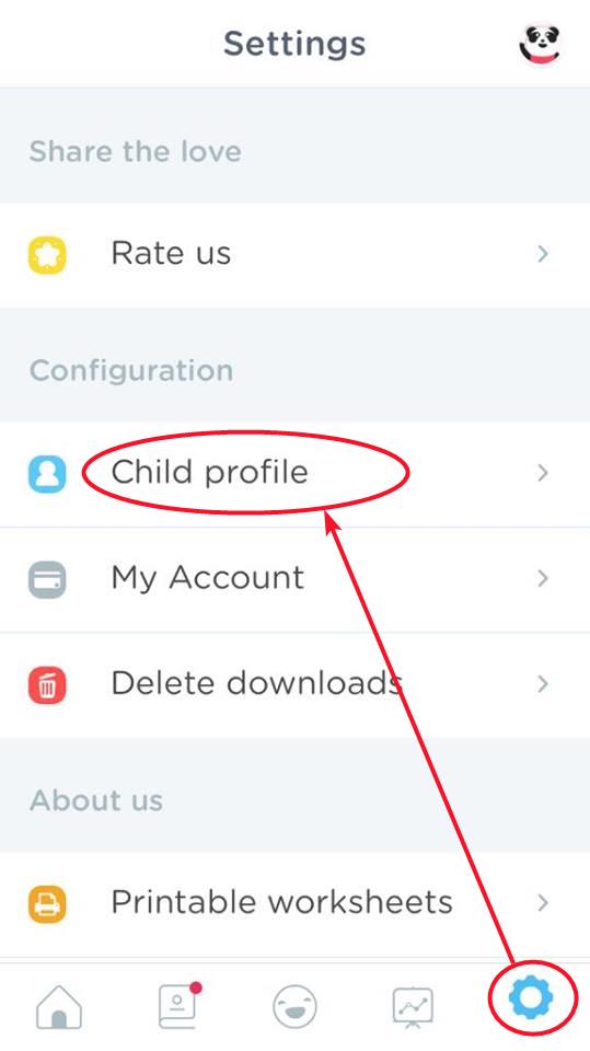 Lingokids setting - Child Profile