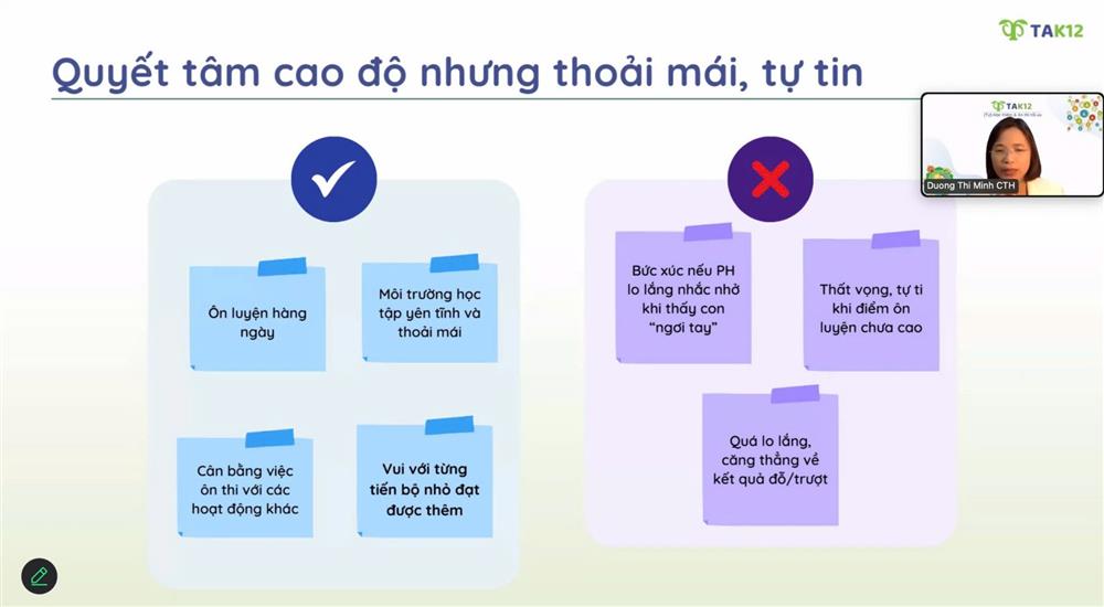 Chị Minh chia sẻ lưu ý đồng hành cùng con ôn thi vào 10
