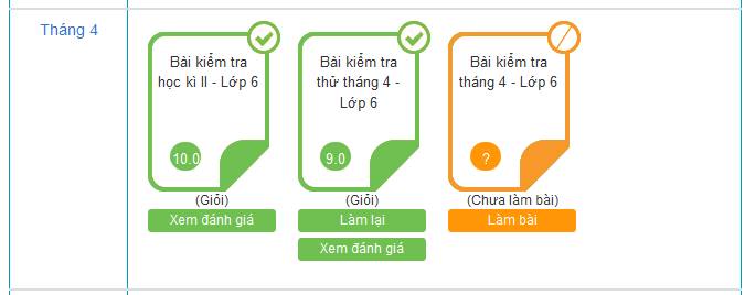 Pitago - màn hình Kiểm tra tháng 4 - Toán lớp 6