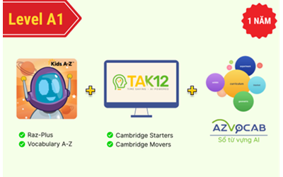 Picture of Bộ chương trình học TA cùng KidsA-Z và TAK12 level A1 01 năm