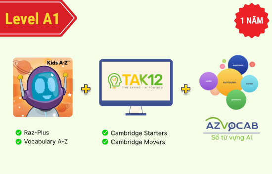 Picture of Bộ chương trình học TA cùng KidsA-Z và TAK12 level A1 01 năm