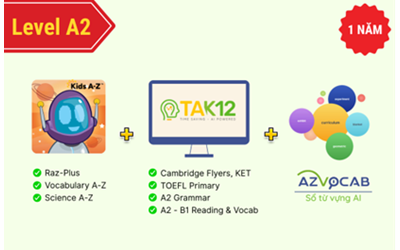 Picture of Bộ chương trình học TA cùng KidsA-Z và TAK12 level A2 01 năm